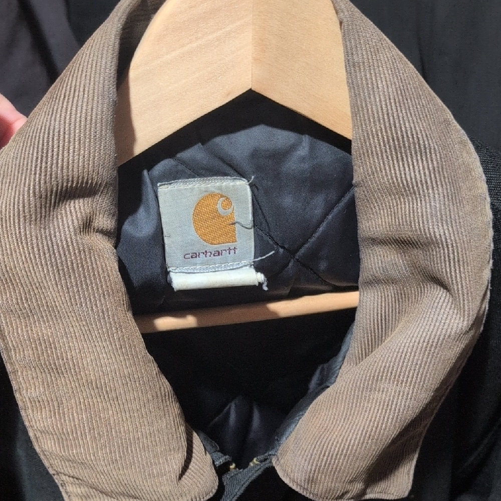 Carhartt Men's Dark Gray Jacket with Brown Collar - Picture 7 of 8